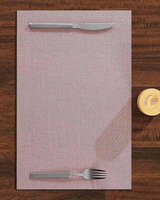 Pink PVC Heat Resistant Table Placemats | Set of 6 | 12 x 18 inches