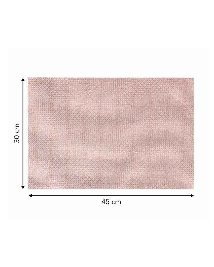 Pink PVC Heat Resistant Table Placemats | Set of 6 | 12 x 18 inches