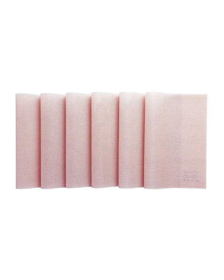 Pink PVC Heat Resistant Table Placemats | Set of 6 | 12 x 18 inches