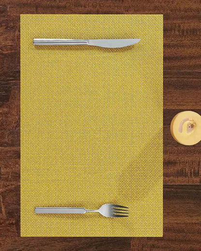 Yellow PVC Heat Resistant Table Placemats | Set of 6 | 12 x 18 inches