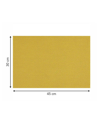 Yellow PVC Heat Resistant Table Placemats | Set of 6 | 12 x 18 inches