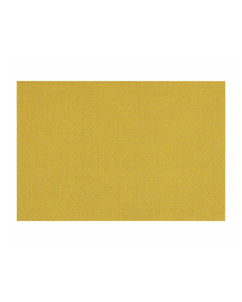 Yellow PVC Heat Resistant Table Placemats | Set of 6 | 12 x 18 inches