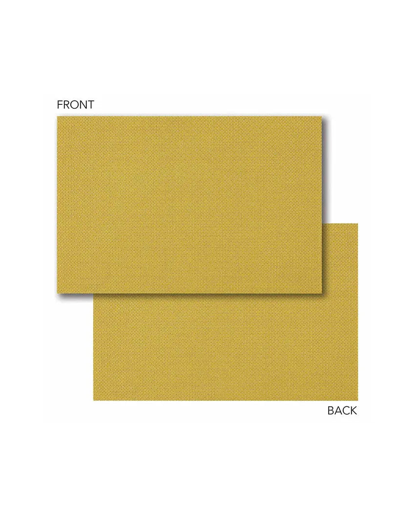 Yellow PVC Heat Resistant Table Placemats | Set of 6 | 12 x 18 inches