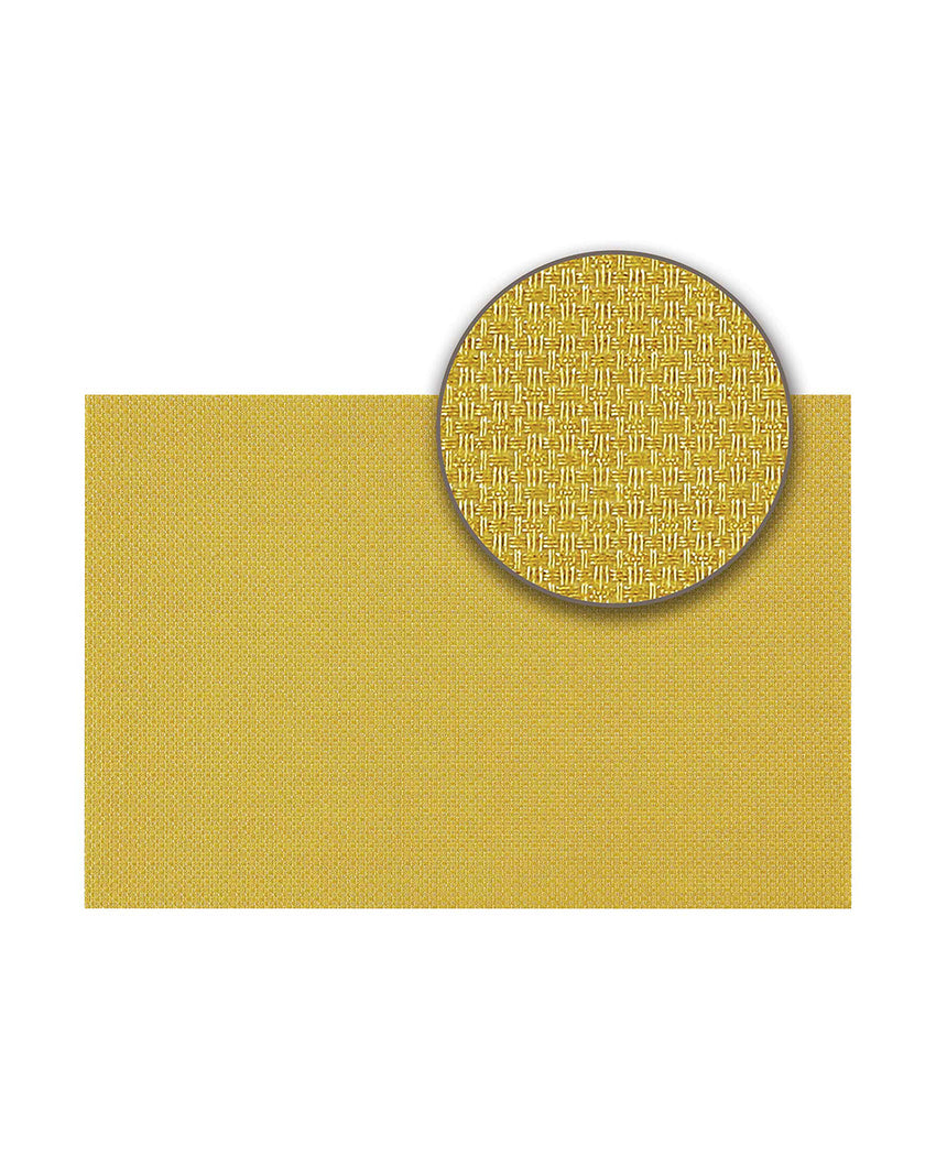 Yellow PVC Heat Resistant Table Placemats | Set of 6 | 12 x 18 inches