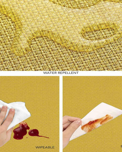 Yellow PVC Heat Resistant Table Placemats | Set of 6 | 12 x 18 inches