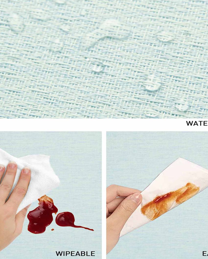 Aqua PVC Heat Resistant Table Placemats | Set of 6 | 12 x 18 inches