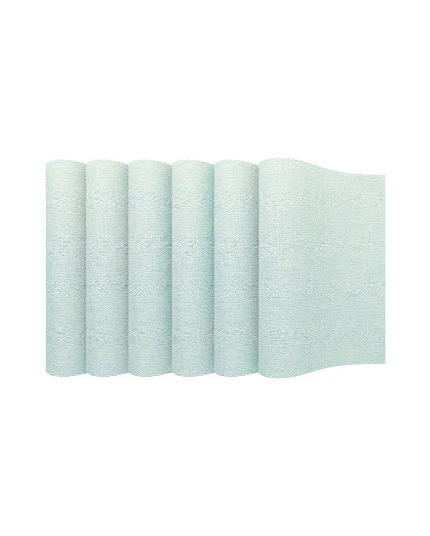 Aqua PVC Heat Resistant Table Placemats | Set of 6 | 12 x 18 inches