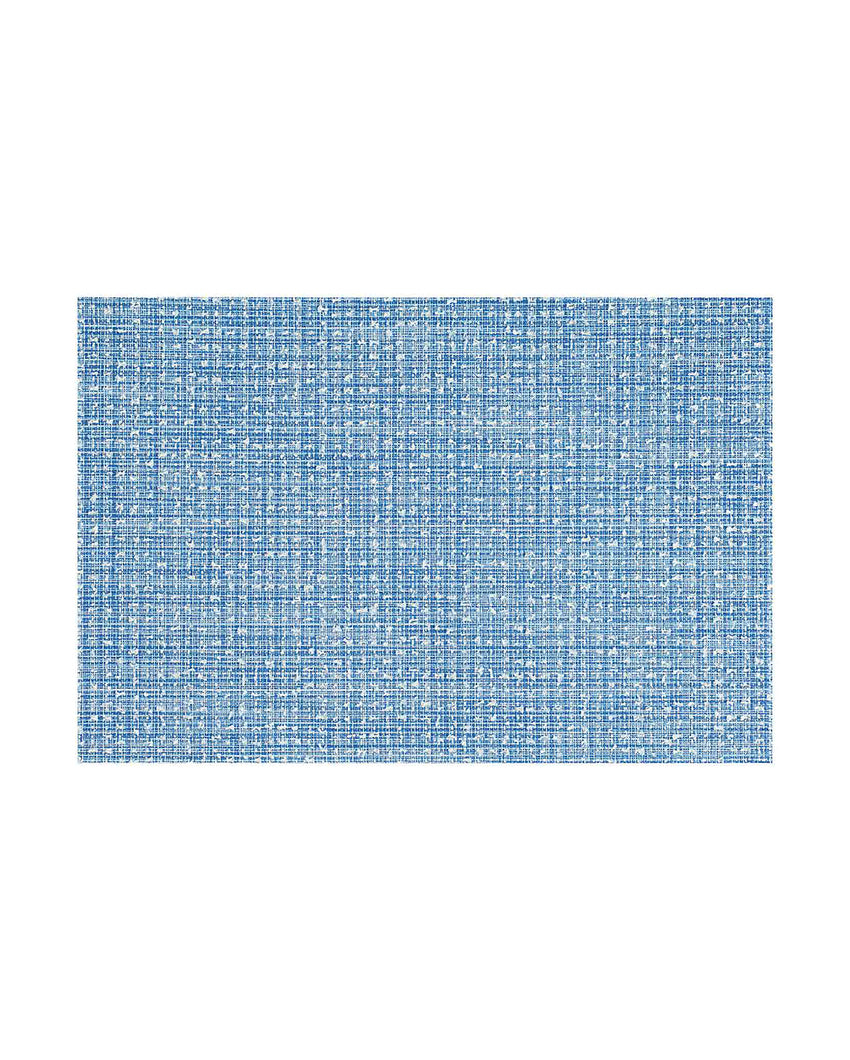 Blue PVC Heat Resistant Table Placemats | Set of 6 | 12 x 18 inches