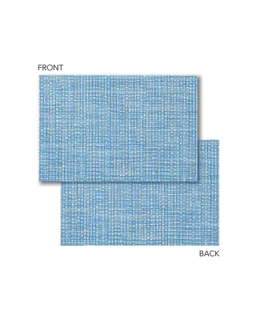 Blue PVC Heat Resistant Table Placemats | Set of 6 | 12 x 18 inches