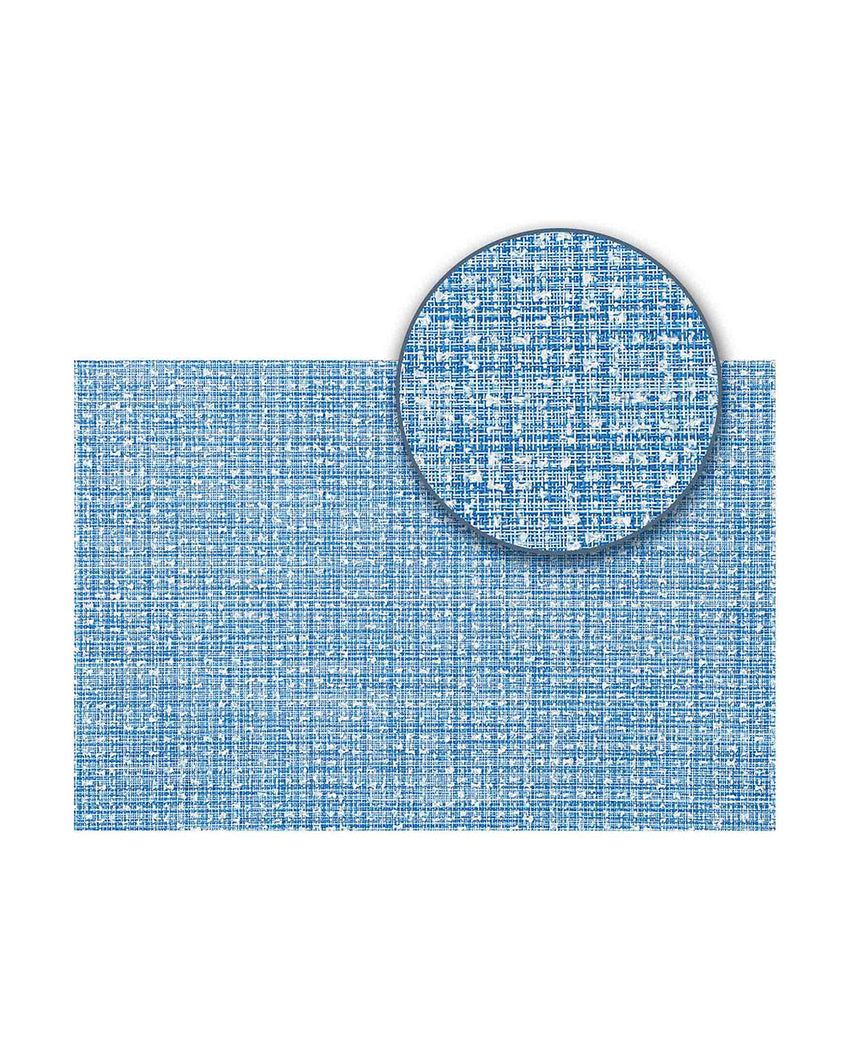 Blue PVC Heat Resistant Table Placemats | Set of 6 | 12 x 18 inches