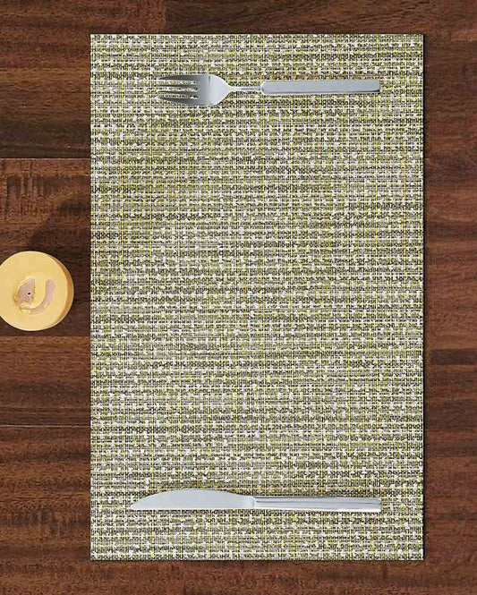 Yellow and Green PVC Heat Resistant Table Placemats | Set of 6 | 12 x 18 inches