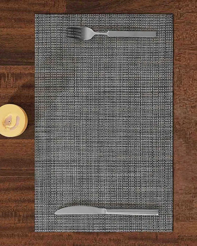 Dark Grey PVC Heat Resistant Table Placemats | Set of 6 | 12 x 18 inches