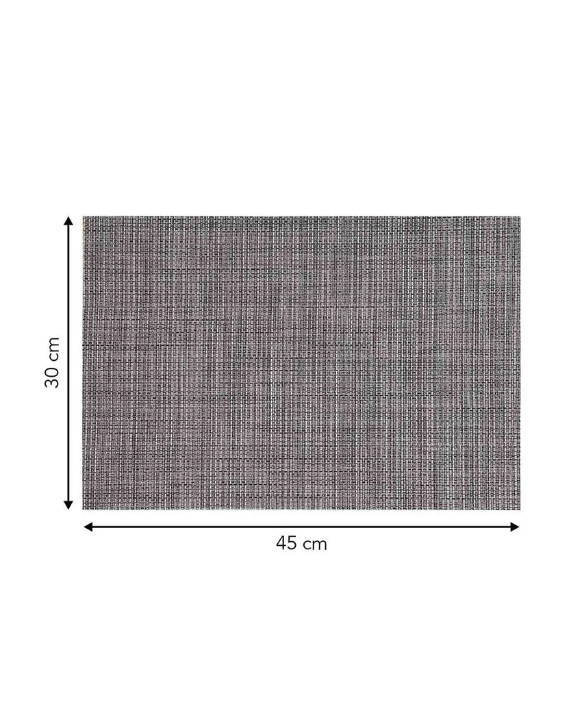 Dark Grey PVC Heat Resistant Table Placemats | Set of 6 | 12 x 18 inches