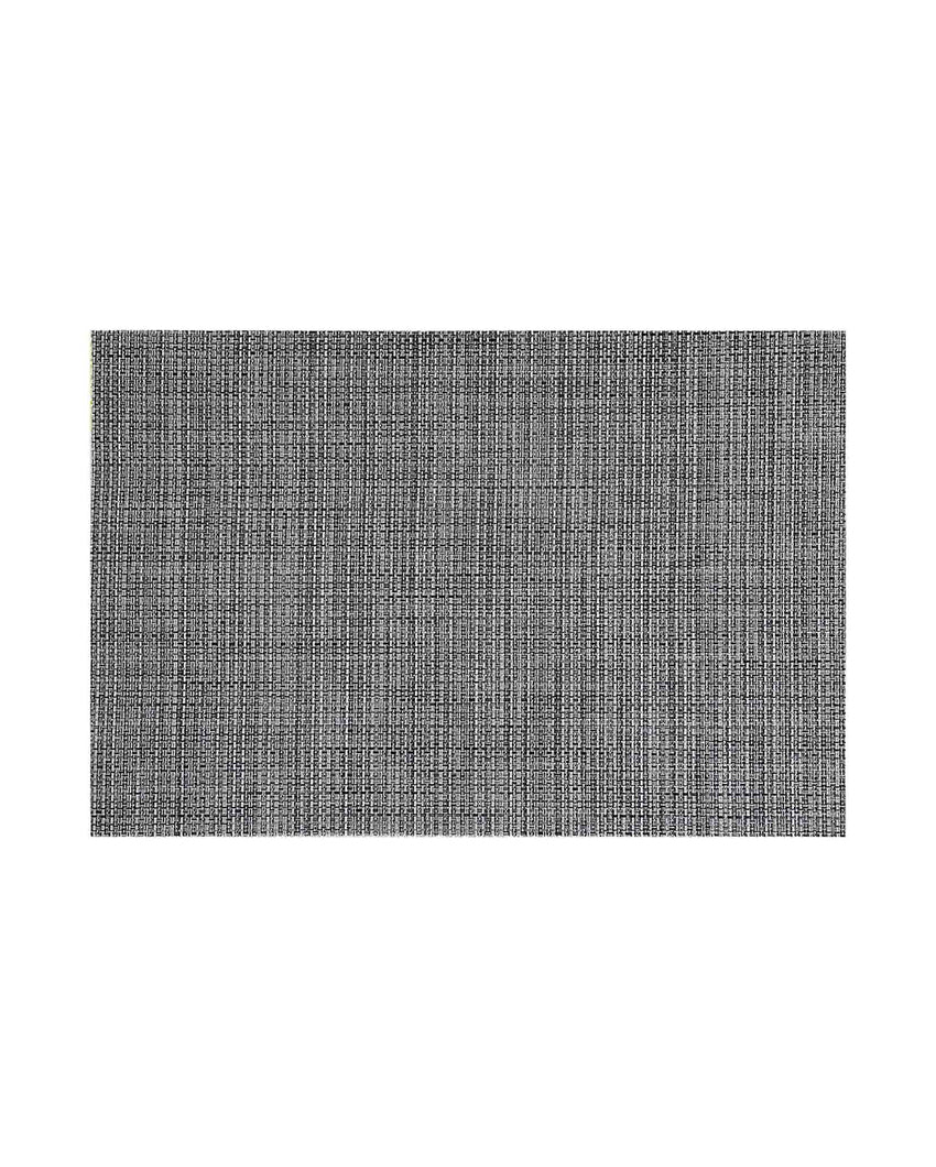 Dark Grey PVC Heat Resistant Table Placemats | Set of 6 | 12 x 18 inches