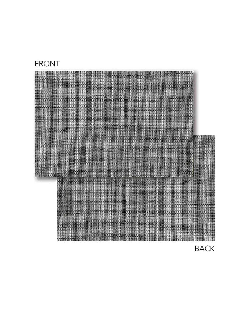 Dark Grey PVC Heat Resistant Table Placemats | Set of 6 | 12 x 18 inches