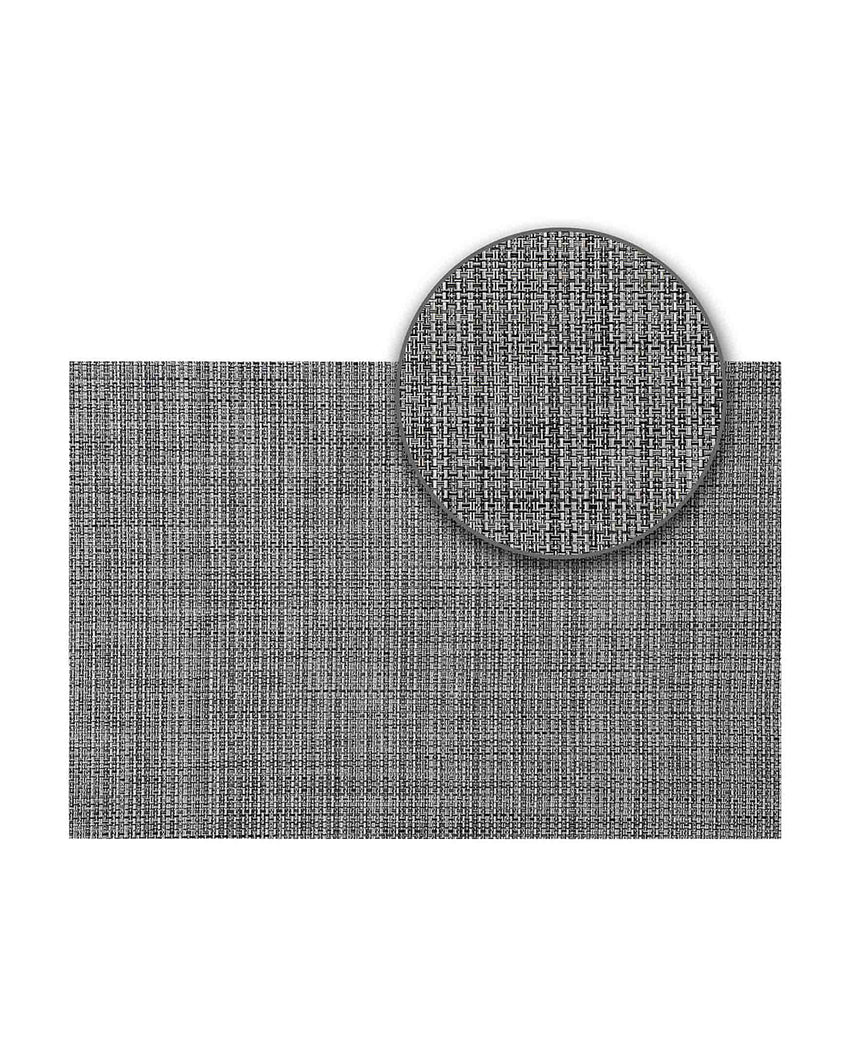 Dark Grey PVC Heat Resistant Table Placemats | Set of 6 | 12 x 18 inches