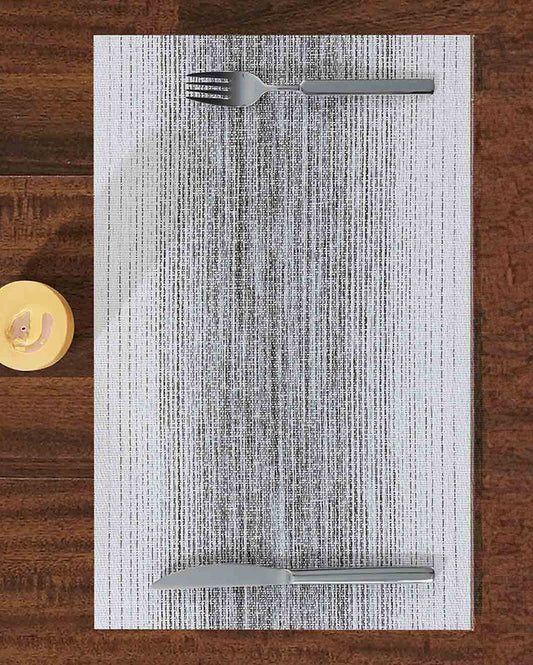 Grey PVC Heat Resistant Table Placemats | Set of 6 | 12 x 18 inches