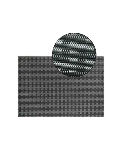 Black and Silver PVC Heat Resistant Table Placemats | Set of 6 | 12 x 18 inches