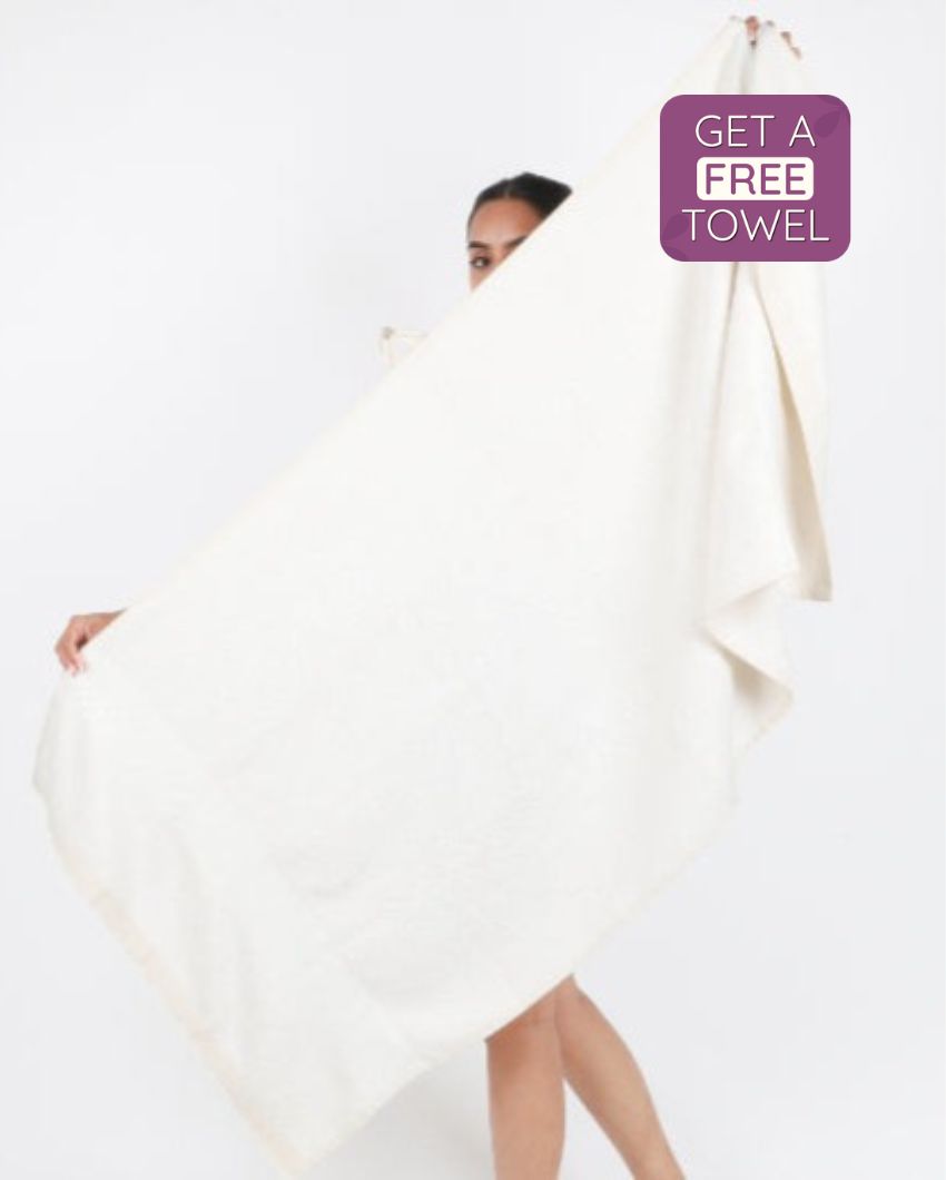 Bambusa Natural Terry Bath Towel | 28x61 inches | Get a Freebie