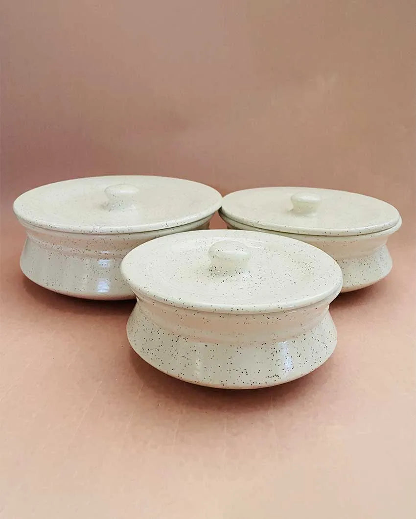 White Ceramic Casserole | Set Of 3