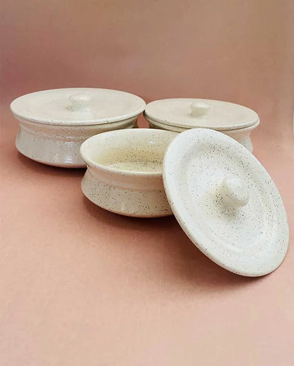 White Ceramic Casserole | Set Of 3