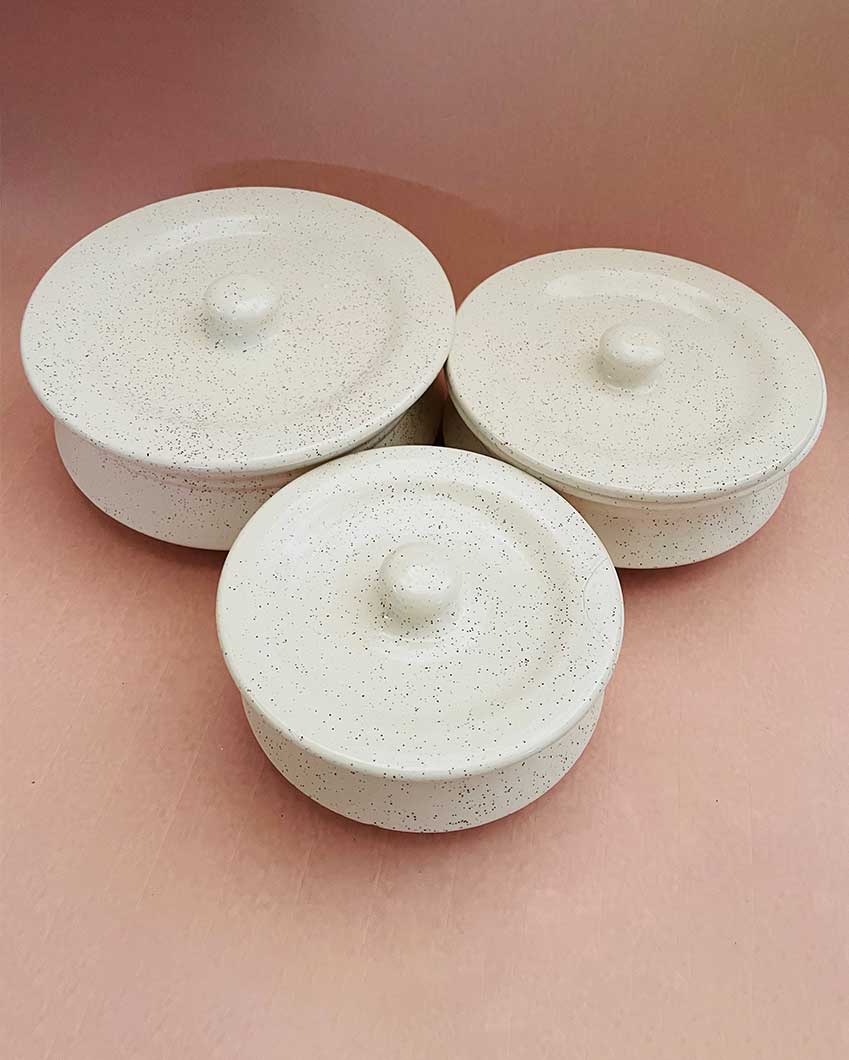 White Ceramic Casserole | Set Of 3