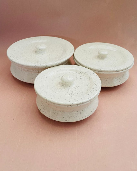 White Ceramic Casserole | Set Of 3