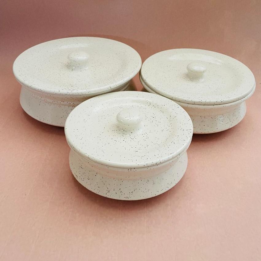 White Ceramic Casserole | Set Of 3