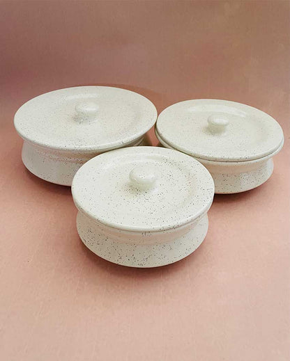 White Ceramic Casserole | Set Of 3