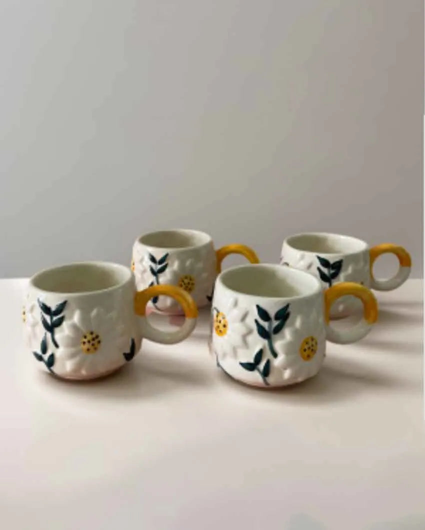 Beautiful Lilly Ceramic Mugs Set Of 4