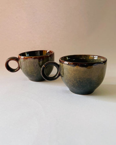 Olivia Ceramic Tea Cups | Set Of 2