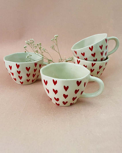 Heart T Ceramic Cups | 4 x 3 inches