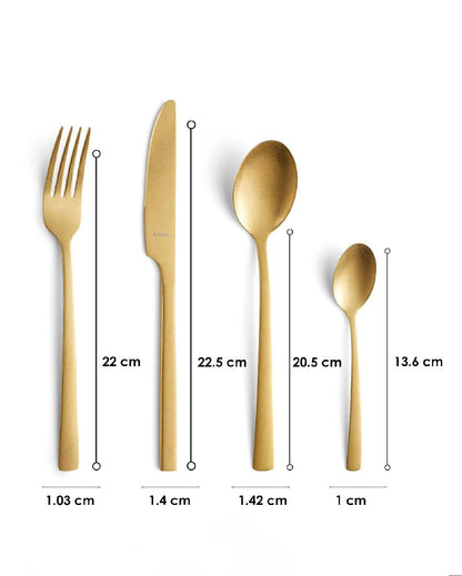 Amefa Gold Manille Stainless Steel Cutlery | Set of 16