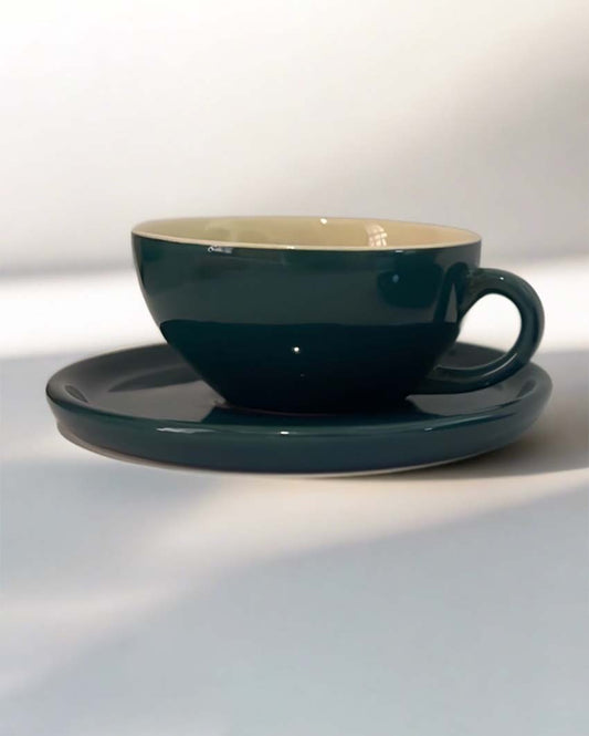 Ceramic Design Cappuccino Cup With Saucer