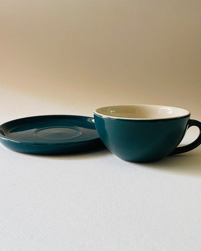 Ceramic Design Cappuccino Cup With Saucer