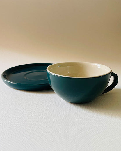 Ceramic Design Cappuccino Cup With Saucer