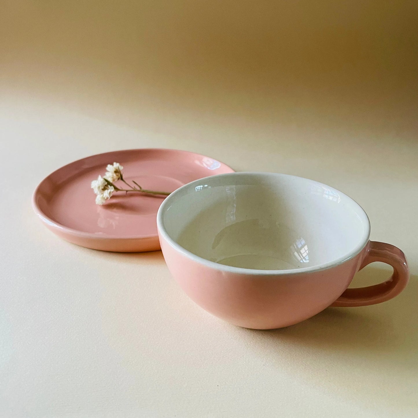 Ceramic Design Cappuccino Cup With Saucer