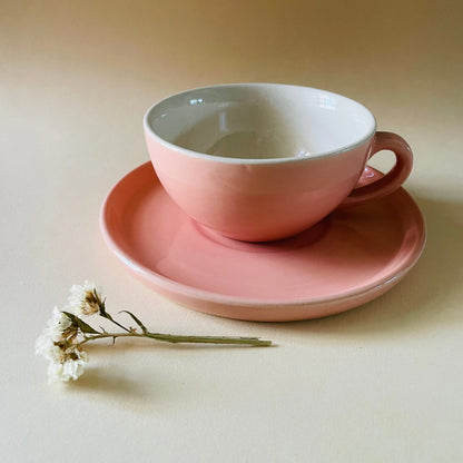 Ceramic Design Cappuccino Cup With Saucer