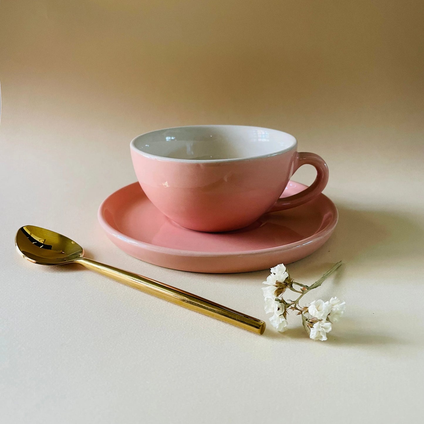 Ceramic Design Cappuccino Cup With Saucer