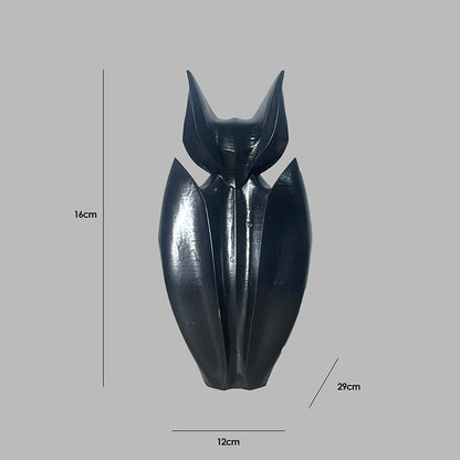 Unique Abstract Black Bat Sculpture Showpiece | 5 x 6 x 11 inches