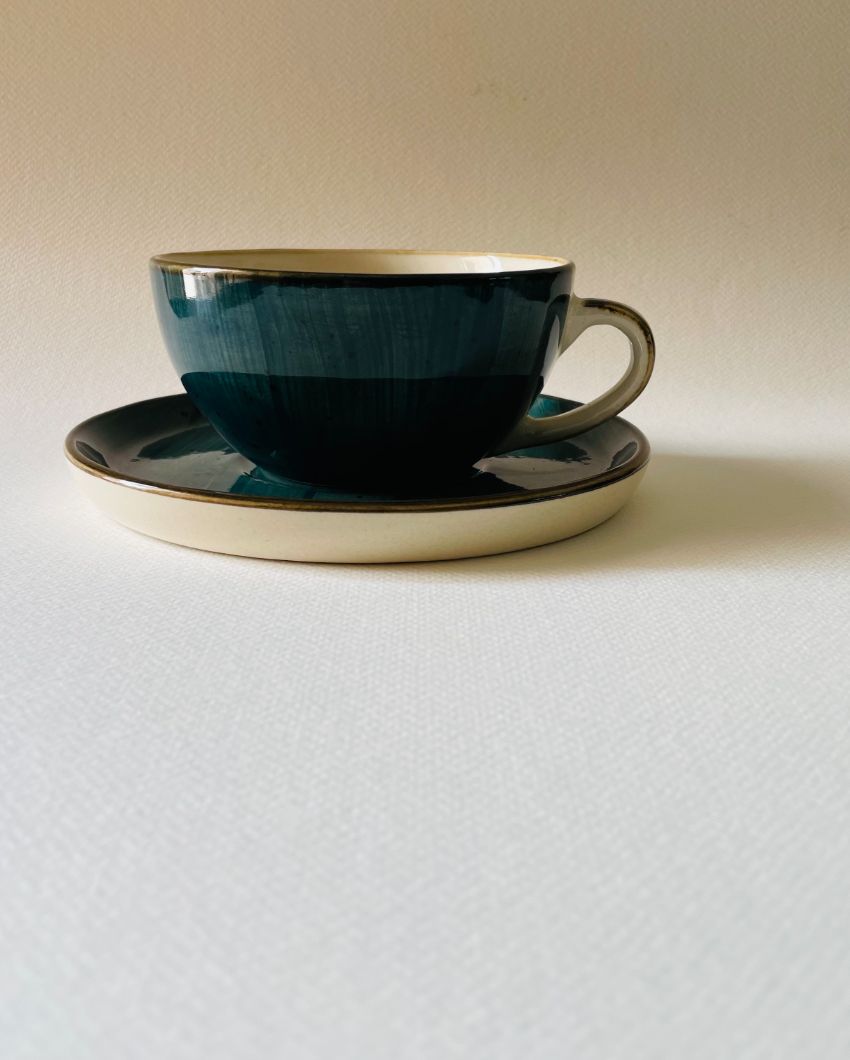 Latte Simple Design Ceramic Tea Cup & Saucer