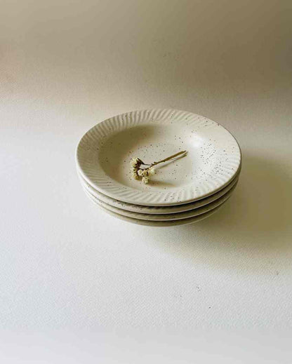 Timeless White Ceramic Junior Pasta Plates | Set of 4 | 7 x 7 inches