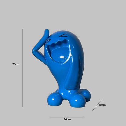 Playful Pokemon Blue Wobbuffet Statue Showpiece | 6 x 5 x 8 inches