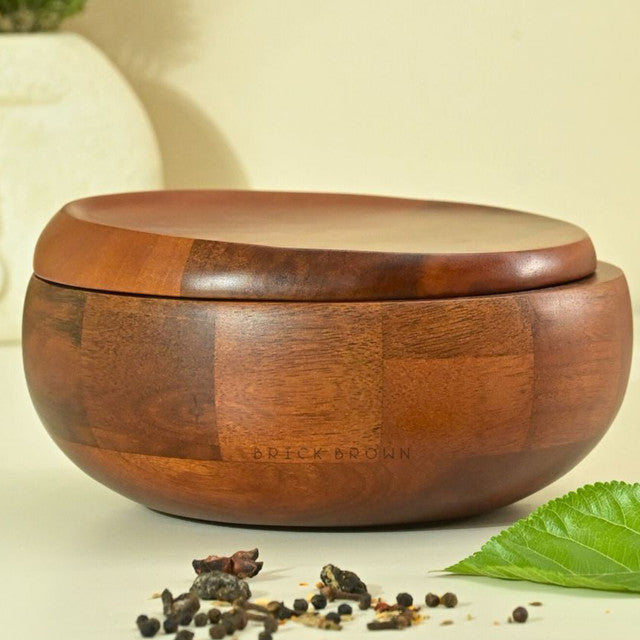 Rhythm Wooden Masala Box | 8.4 x 4.2 inches