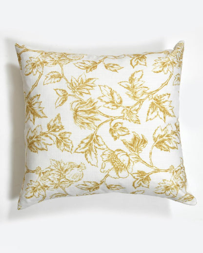 Yellow Flowers Cotton Cushion Covers | 16 x 16 inches