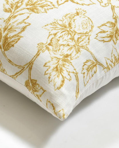 Yellow Flowers Cotton Cushion Covers | 16 x 16 inches