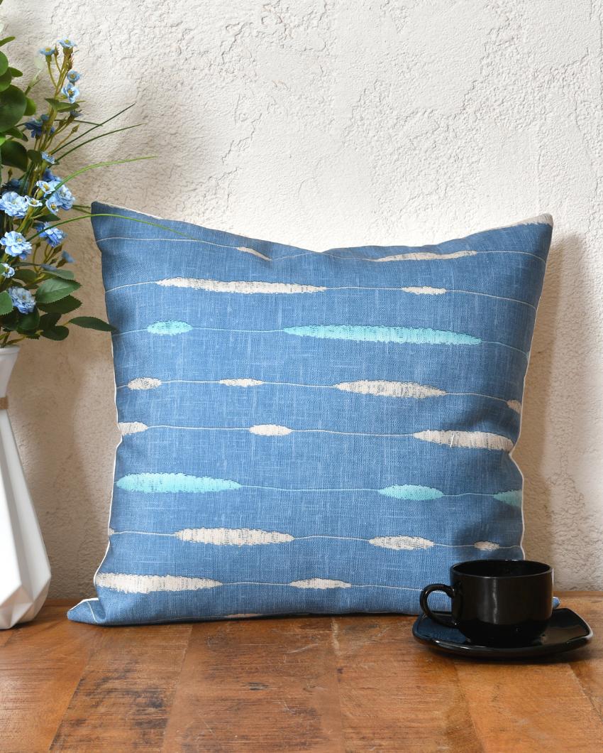 Denim Blue Cotton Cushion Covers | Set of 2 | 16 x 16 inches