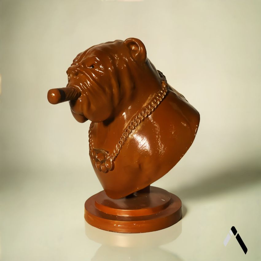 Legendary Brown Triumph The Insult Comic Dog Statue Ceramic Showpiece | 6 x 3 x 6 inches