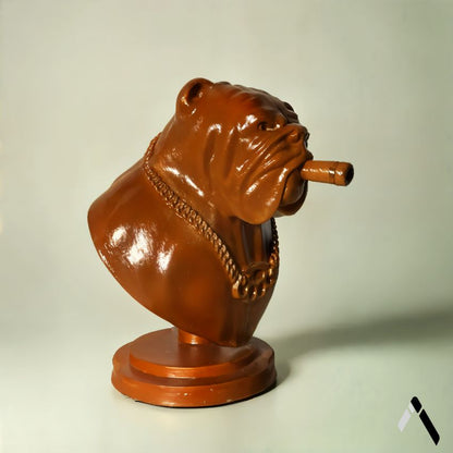 Legendary Brown Triumph The Insult Comic Dog Statue Ceramic Showpiece | 6 x 3 x 6 inches