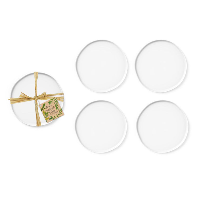 Nature'S Table White Appetizer Plates | Set of 4 Default Title